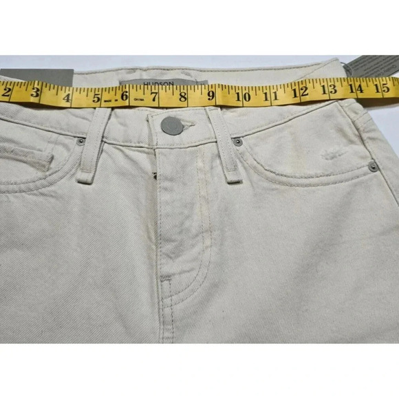 Hudson Womens Freya Low-Rise Size 24 Burmuda Skater Short Raw Hem Beige Raw Hem - Picture 7 of 16